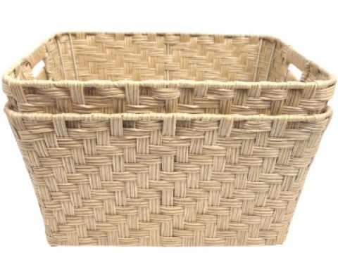 Exquisite Rectangular PE Twill-Woven Storage Baskets